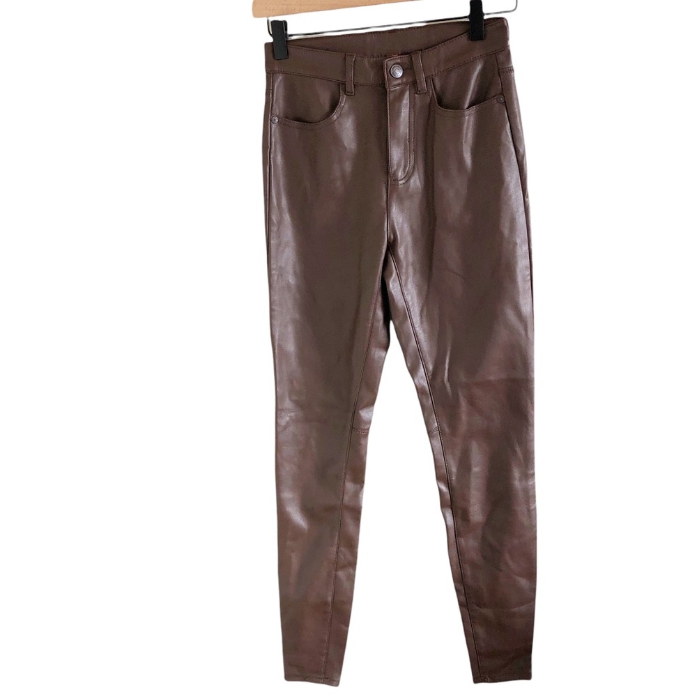Free People Faux Leather High-Rise Pants Size 26 NWT